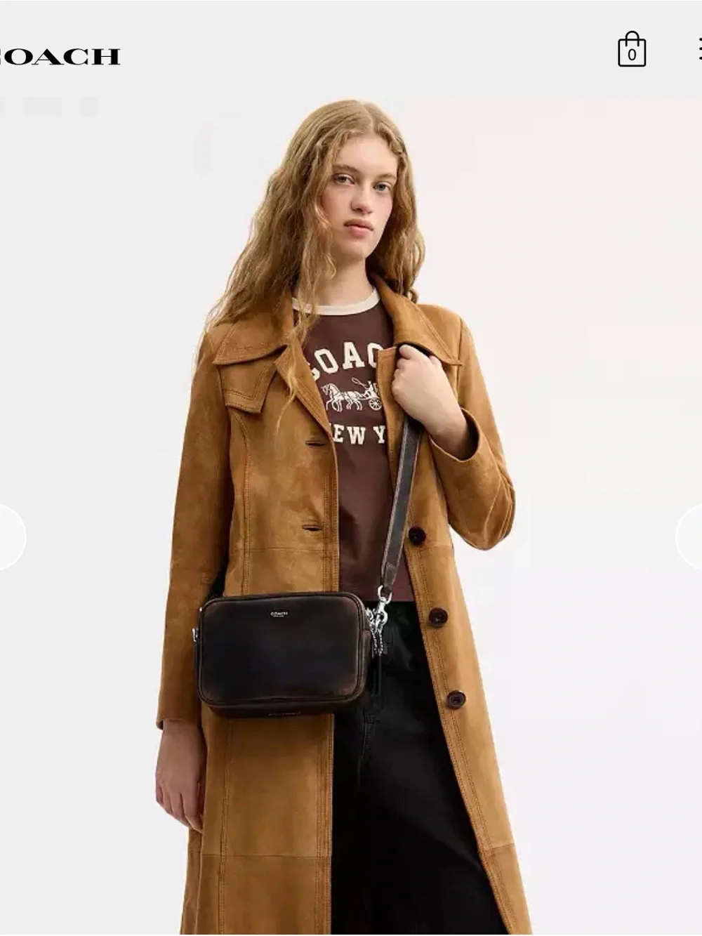Coach loved leather radio camera bag